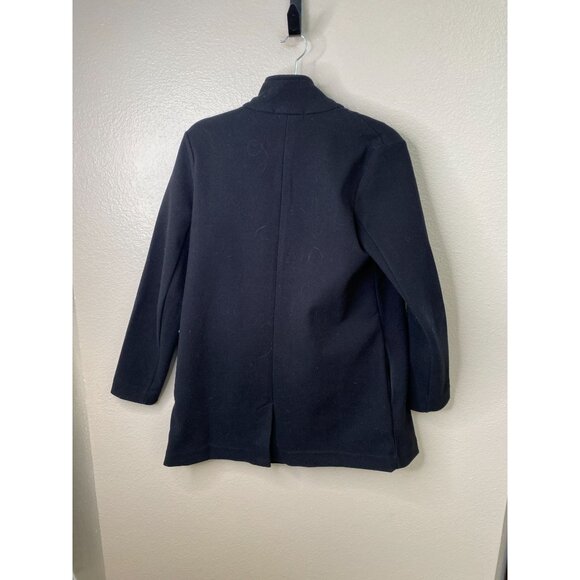 Banana Republic Women’s Open Front Black Coat Small Polyester Blend mid length - Picture 5 of 7